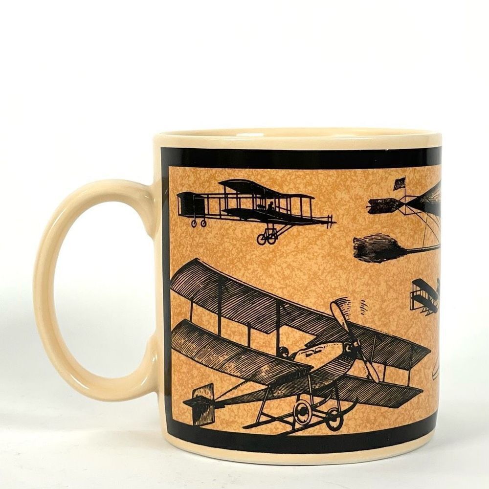Vintage Russ Berrie Aircraft Mug History of Flight Ceramic Coffee‎ Mug